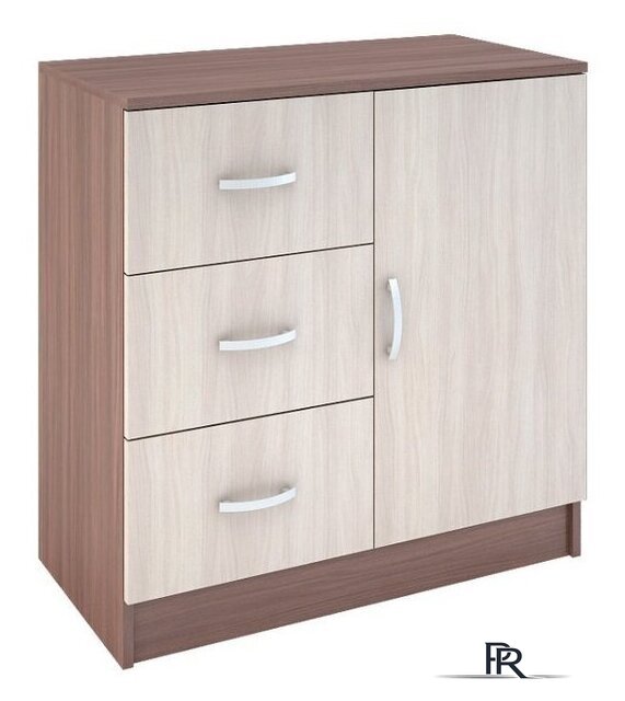 Комод Стендмебель Бася КМ-553-М 3 ящика 1 створка (ясень шимо светлый/темный) - Изображение №3 — Интернет-магазин ПроЗаказ