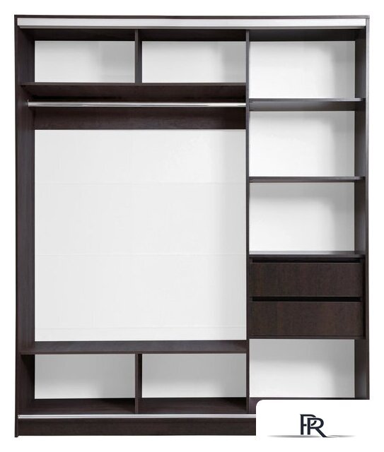 Шкаф распашной Рэйгрупп 233 VVX Elgon РГ-01.02 (венге/ хром) - Изображение №2 — Интернет-магазин ПроЗаказ