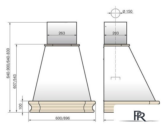 Кухонная вытяжка Elikor Пергола 90П-650-П3Л 281755 (бежевый/дуб неокрашенный, съемное обрамление) - Изображение №2 — Интернет-магазин ПроЗаказ
