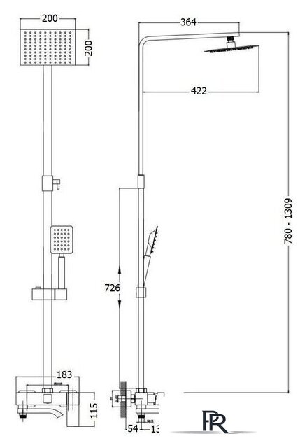 Душевая система  Haiba HB24815 - Изображение №3 — Интернет-магазин ПроЗаказ