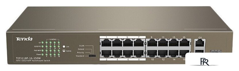 Неуправляемый коммутатор Tenda TEF1118P-16-150W - Изображение №1 — Интернет-магазин ПроЗаказ