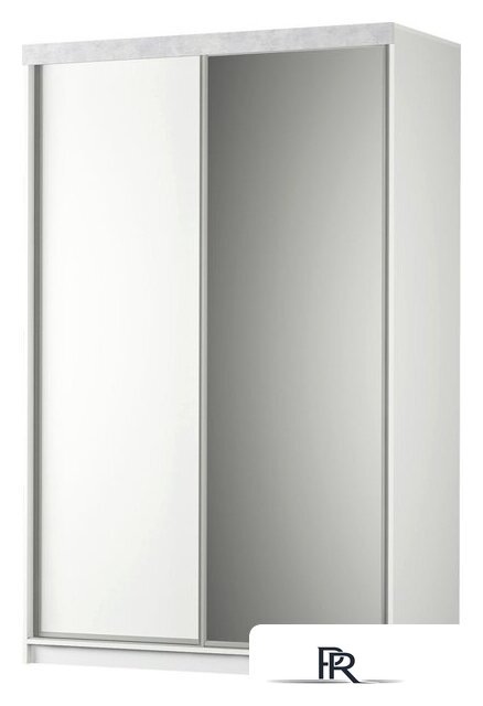 Шкаф-купе Аквилон Акцент №26 (белое сияние/цемент светлый) - Изображение №1 — Интернет-магазин ПроЗаказ