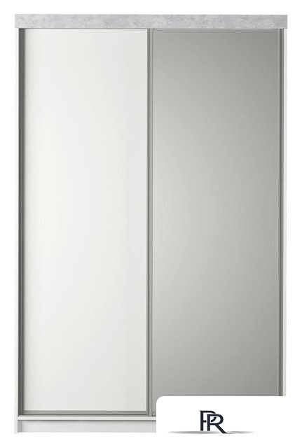 Шкаф-купе Аквилон Акцент №26 (белое сияние/цемент светлый) - Изображение №2 — Интернет-магазин ПроЗаказ