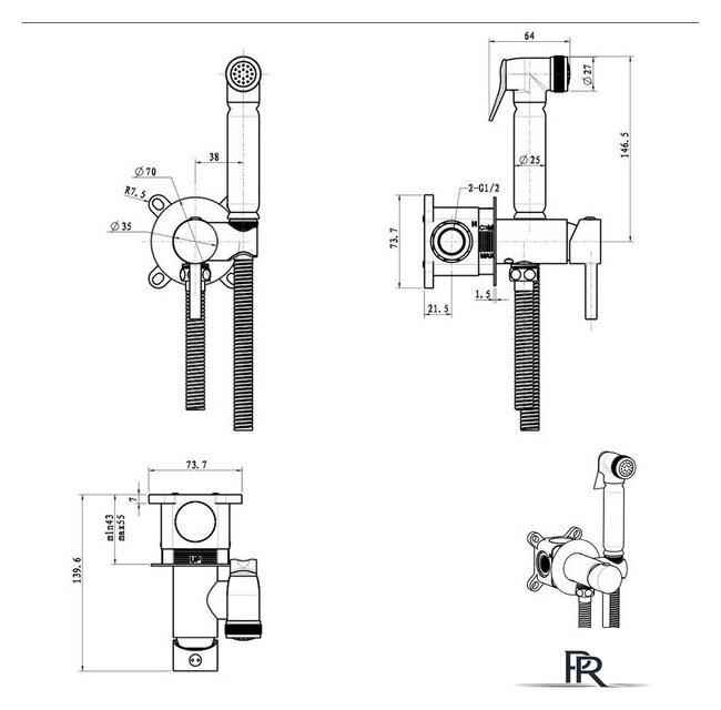 Унитаз напольный Lauter W09 P-TRAP 21900001 + гигиенический душ Jet 21TZ232BM (горизонтальный выпуск) - Изображение №22 — Интернет-магазин ПроЗаказ