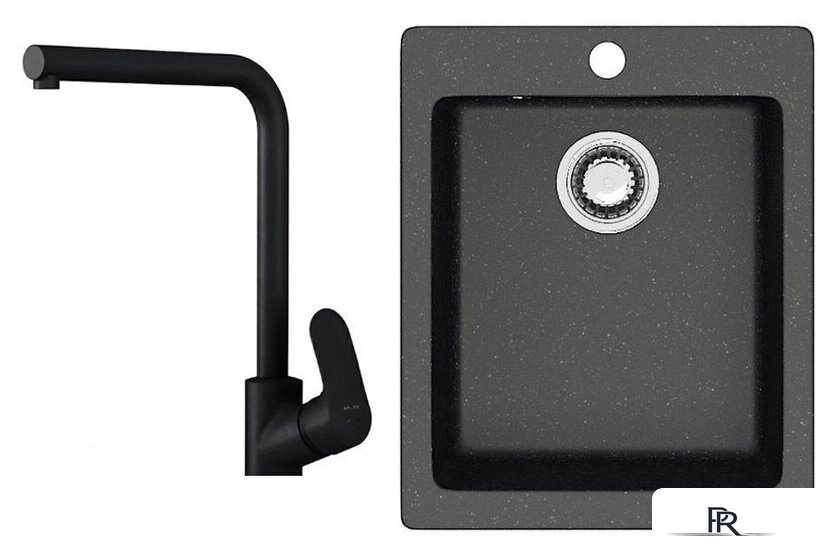 Кухонная мойка Berge BR-4200 + Like F8005022 (черный) - Изображение №1 — Интернет-магазин ПроЗаказ