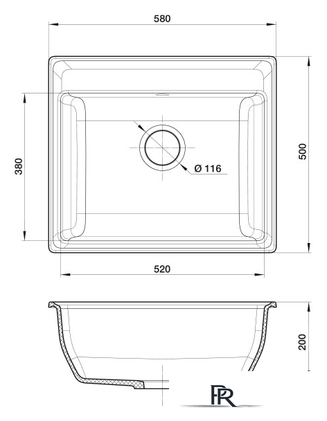 Кухонная мойка GranFest GF-V-580 (серый) - Изображение №4 — Интернет-магазин ПроЗаказ