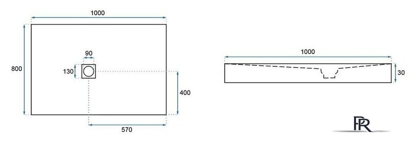 Душевой поддон Rea Stone 100x80 (черный) - Изображение №8 — Интернет-магазин ПроЗаказ
