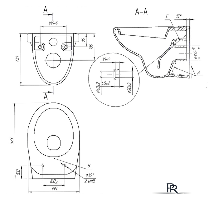 Унитаз подвесной Cersanit Delfi SET-DEL/Black/TPL/Cg-w - Изображение №2 — Интернет-магазин ПроЗаказ