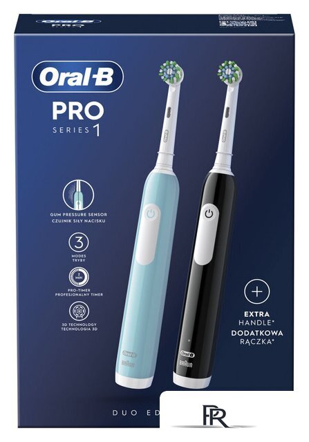 Комплект зубных щеток Oral-B Pro Series 1 D305.523.3H (2 шт, черный/бирюзовый) - Изображение №2 — Интернет-магазин ПроЗаказ