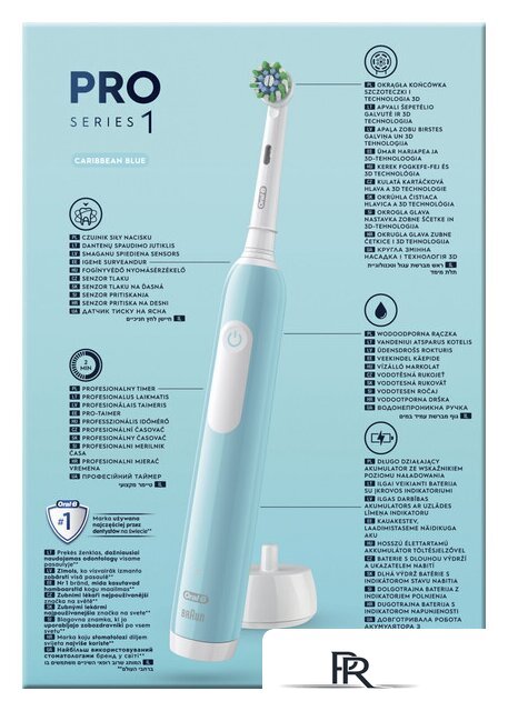 Комплект зубных щеток Oral-B Pro Series 1 D305.523.3H (2 шт, черный/бирюзовый) - Изображение №6 — Интернет-магазин ПроЗаказ