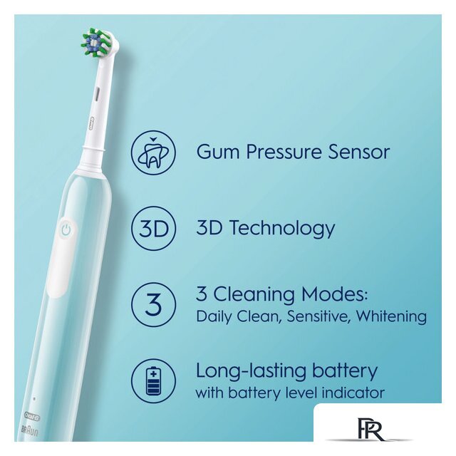 Комплект зубных щеток Oral-B Pro Series 1 D305.523.3H (2 шт, черный/бирюзовый) - Изображение №5 — Интернет-магазин ПроЗаказ
