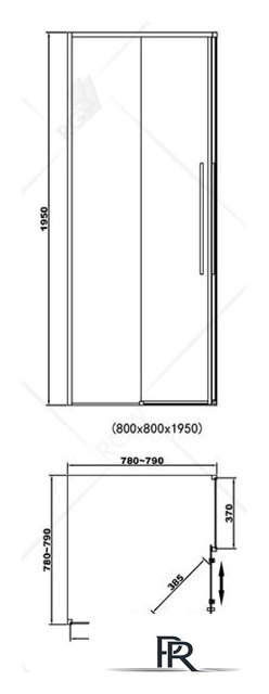 Душевой уголок RGW SV-31B 80x80 (черный/прозрачное стекло) - Изображение №2 — Интернет-магазин ПроЗаказ
