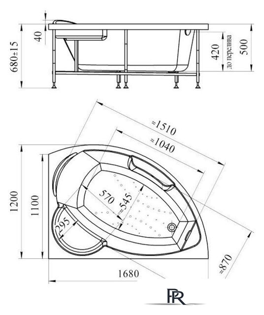 Ванна Vannesa Алари 168x120L 2-01-0-1-1-218 - Изображение №3 — Интернет-магазин ПроЗаказ