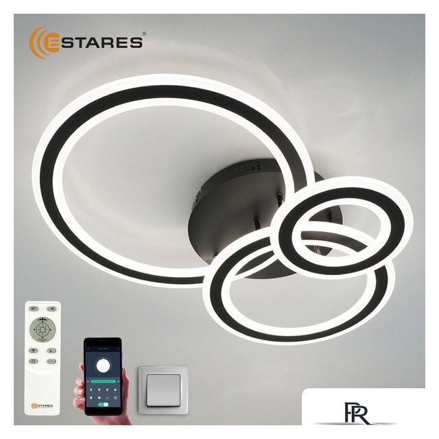 Припотолочная люстра Estares Triplex Round 108W 3R-APP-713x492x128-BLACK/WHITE-220-IP20 - Изображение №5 — Интернет-магазин ПроЗаказ