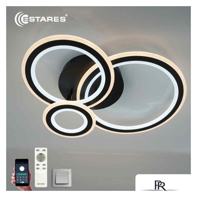 Припотолочная люстра Estares Triplex Round 108W 3R-APP-713x492x128-BLACK/WHITE-220-IP20 - Изображение №4 — Интернет-магазин ПроЗаказ
