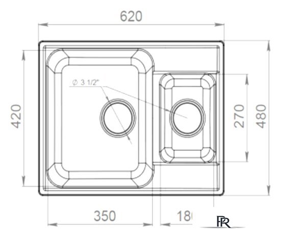 Кухонная мойка GranFest QUARZ Z-09 (белый) - Изображение №3 — Интернет-магазин ПроЗаказ