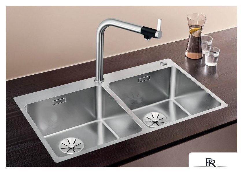 Кухонная мойка Blanco Andano 400/400-IF/A 525249 (с клапаном-автоматом, сатин) - Изображение №2 — Интернет-магазин ПроЗаказ