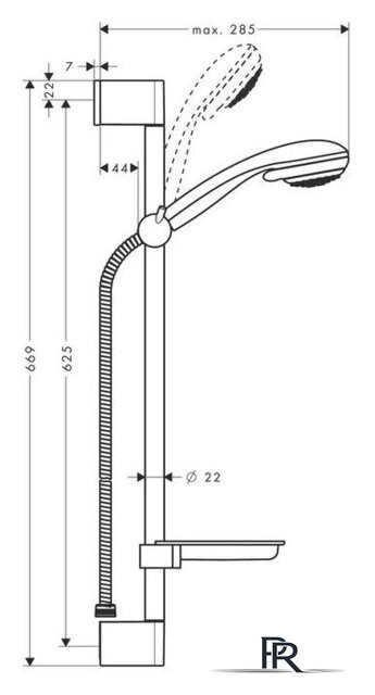Душевой гарнитур  Hansgrohe Crometta 85 Vario [27764000] - Изображение №2 — Интернет-магазин ПроЗаказ