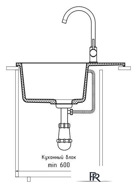 Кухонная мойка GranFest Urban GF-UR-658L (темно-серый) - Изображение №3 — Интернет-магазин ПроЗаказ