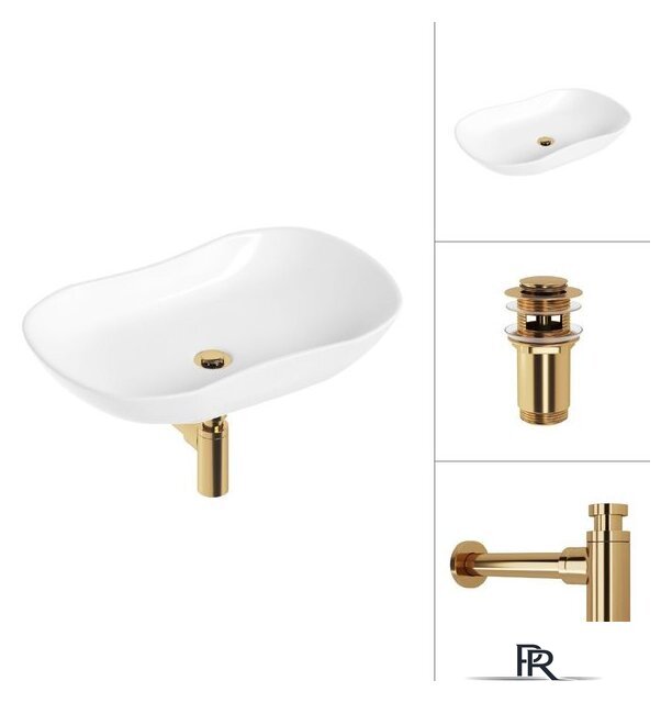 Умывальник Lauter 21570 + клапан 21190G + сифон 21635G (золото) - Изображение №1 — Интернет-магазин ПроЗаказ