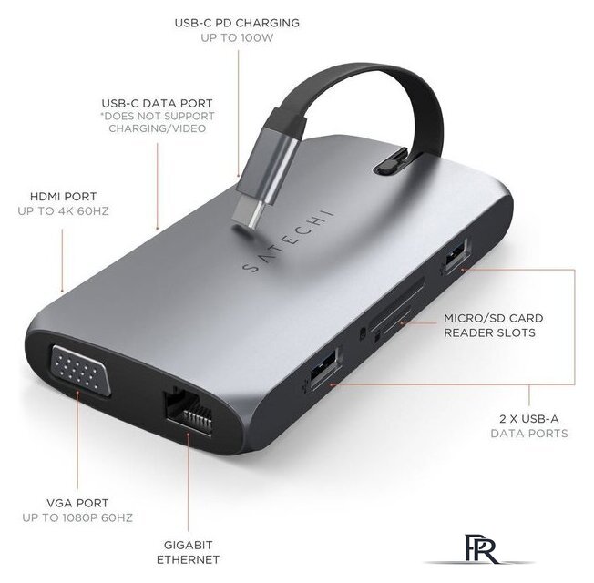 Док-станция Satechi USB-C On-The-Go Multiport Adapter ST-UCMBAM - Изображение №2 — Интернет-магазин ПроЗаказ