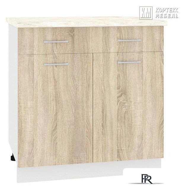 Шкаф напольный Кортекс-мебель Корнелия Лира НШ80р1ш (дуб сонома/марсель) - Изображение №1 — Интернет-магазин ПроЗаказ