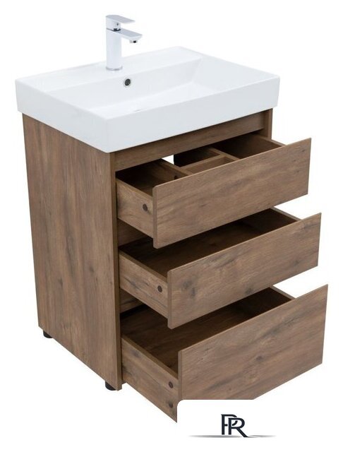  Aquanet Тумба под умывальник Nova Lite 60 302471 (дуб рустикальный) - Изображение №3 — Интернет-магазин ПроЗаказ