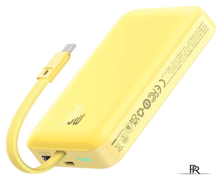 Внешний аккумулятор Baseus Magnetic Fast Charge Power Bank Type-C Edition 30W 10000mAh (желтый) - Изображение №1 — Интернет-магазин ПроЗаказ