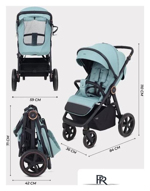 Коляска прогулочная «книга» MOWbaby Trail 2025 MB090 (зеленый) - Изображение №3 — Интернет-магазин ПроЗаказ