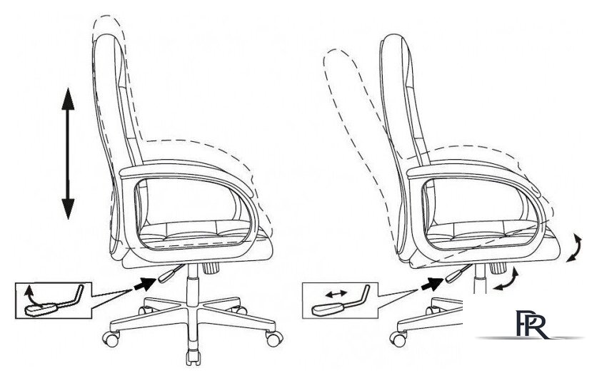 Офисное кресло Бюрократ CH 002 (Fabric Light-28 серо-голубой) - Изображение №7 — Интернет-магазин ПроЗаказ