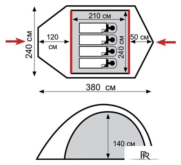 Треккинговая палатка TRAMP Lair 4 v2 - Изображение №2 — Интернет-магазин ПроЗаказ