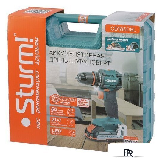Дрель-шуруповерт Sturm CD1860BL (с 2-мя АКБ, кейс) - Изображение №12 — Интернет-магазин ПроЗаказ