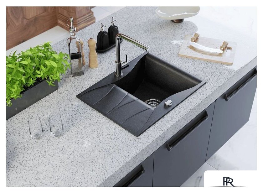 Кухонная мойка Kernau KGS O 4565 1B1D Black Metallic - Изображение №7 — Интернет-магазин ПроЗаказ