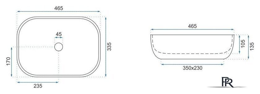Умывальник Rea Livia (камень матовый) - Изображение №5 — Интернет-магазин ПроЗаказ