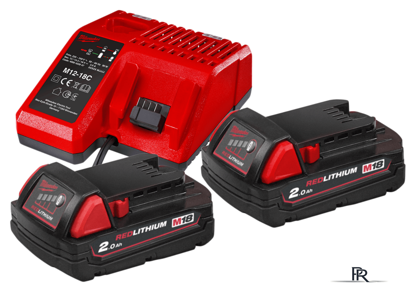 Аккумулятор с зарядным устройством Milwaukee M18 M18NRG-202 4933459213 (2 x 18В/2 Ач + 12-18В) - Изображение №1 — Интернет-магазин ПроЗаказ