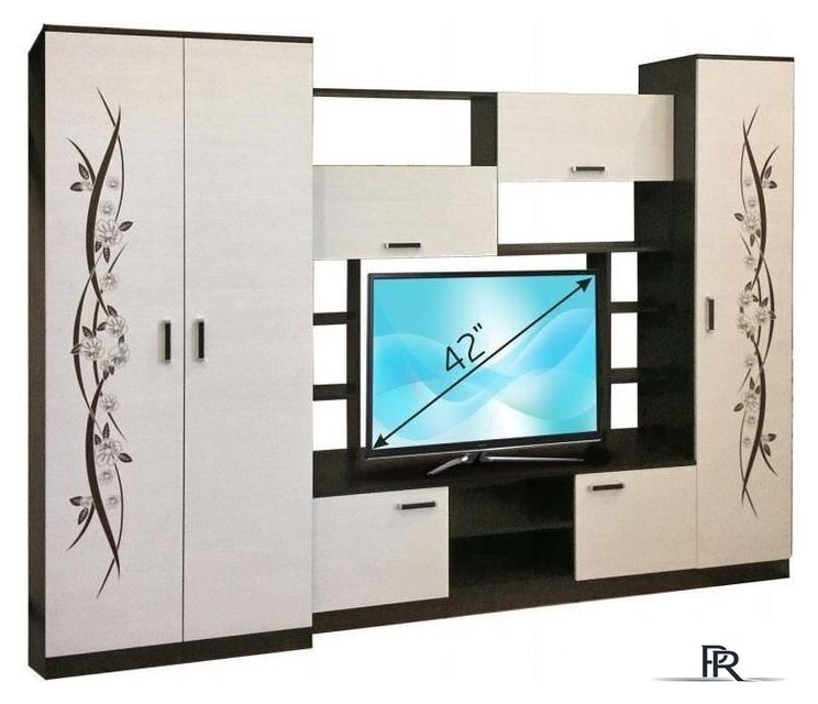 Стенка Евва Престиж-1 (венге/бодега) - Изображение №1 — Интернет-магазин ПроЗаказ