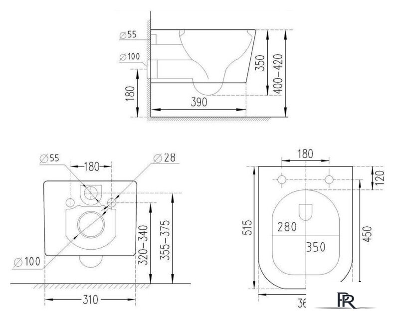 Унитаз подвесной Roxen Boro One Rimless 6 в 1 StounFix Dual Fresh 507542 (кнопка: черный матовый) - Изображение №20 — Интернет-магазин ПроЗаказ