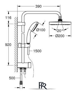 Душевая система  Grohe New Tempesta System 200 26452001 - Изображение №2 — Интернет-магазин ПроЗаказ