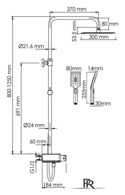 Душевая система  Wasserkraft A113.118.126.CH Thermo - Изображение №3 — Интернет-магазин ПроЗаказ