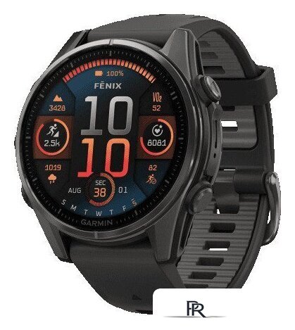 Умные часы Garmin Fenix 8 Sapphire 43мм (титановый угольно-черный DLC, пепельно-серый ремешок) - Изображение №1 — Интернет-магазин ПроЗаказ