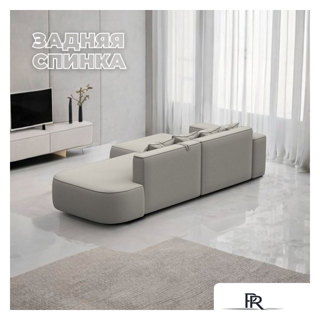 Угловой диван Лига диванов Лига-065 правый 129797 (рогожка Амур 02 бежевый) - Изображение №4 — Интернет-магазин ПроЗаказ