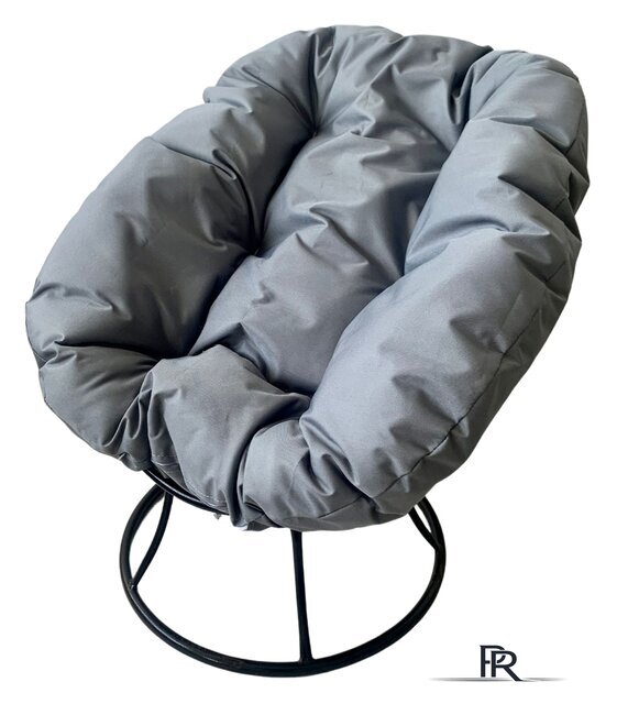 Кресло M-Group Пончик 12310409 без ротанга (черный/серая подушка) - Изображение №1 — Интернет-магазин ПроЗаказ