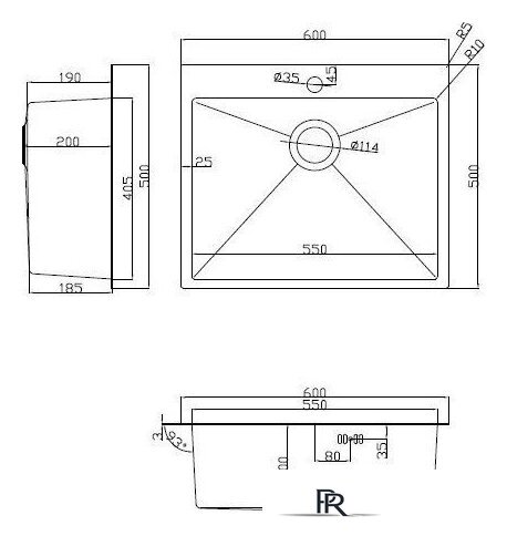Кухонная мойка ARFEKA Eco AR 60x50 + Japeto + CL AR + DS AR (Satin, с дозатором и коландером) - Изображение №11 — Интернет-магазин ПроЗаказ