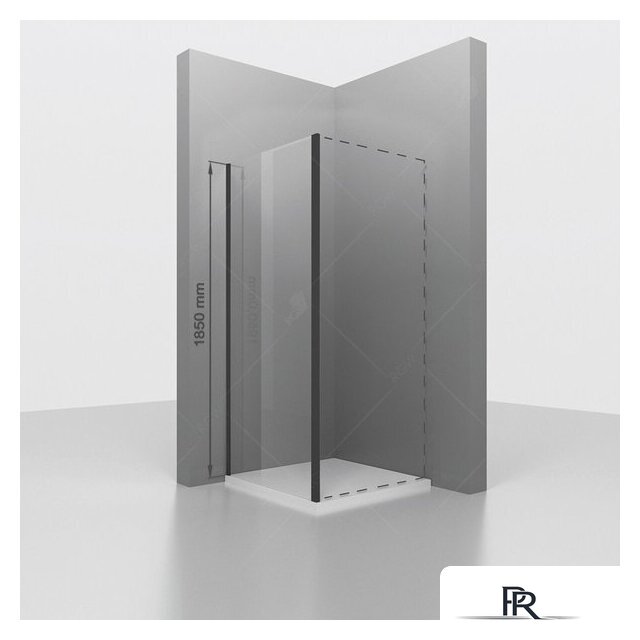 Душевая стенка RGW Z-050-1B 352205100-14 100 (черный/прозрачное стекло) - Изображение №1 — Интернет-магазин ПроЗаказ