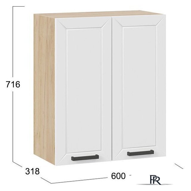 Шкаф навесной Трия Лорас 1В6 (дуб крафт золотой/холст белый) - Изображение №3 — Интернет-магазин ПроЗаказ