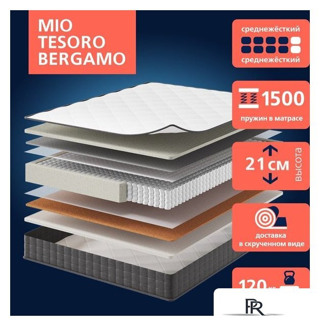 Матрас Mio Tesoro Bergamo 140x200 (джерси трикотаж) - Изображение №1 — Интернет-магазин ПроЗаказ