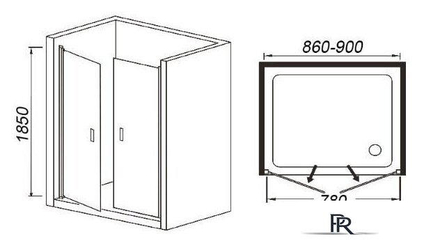 Душевая дверь WeltWasser WW600 600K2-90 - Изображение №4 — Интернет-магазин ПроЗаказ