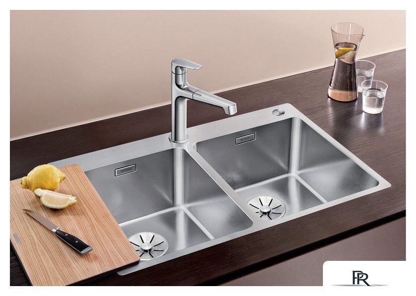 Кухонная мойка Blanco Andano 340/340-IF/A 525248 (с клапаном-автоматом, сатин) - Изображение №3 — Интернет-магазин ПроЗаказ