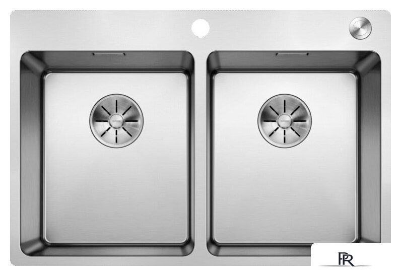 Кухонная мойка Blanco Andano 340/340-IF/A 525248 (с клапаном-автоматом, сатин) - Изображение №1 — Интернет-магазин ПроЗаказ