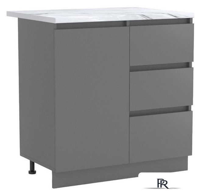 Шкаф напольный Артём-Мебель Мэри 800мм СН-114.232-р (серый графит) - Изображение №1 — Интернет-магазин ПроЗаказ